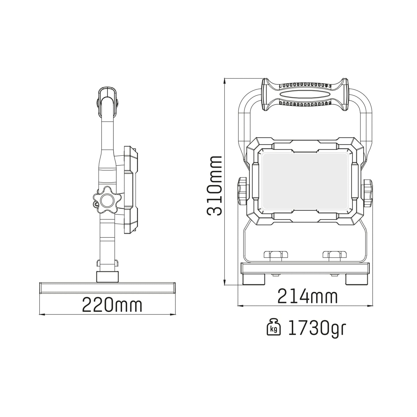 LED's Work Professionele LED Bouwlamp 4500 - Rough Service Tested - 5 meter snoer - 50W - IP65