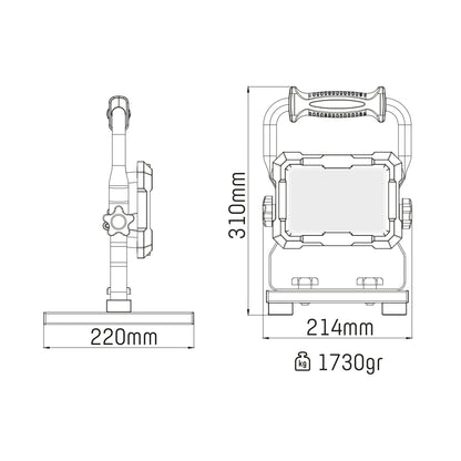 LED's Work Professionele LED Bouwlamp 4500 - Rough Service Tested - 5 meter snoer - 50W - IP65