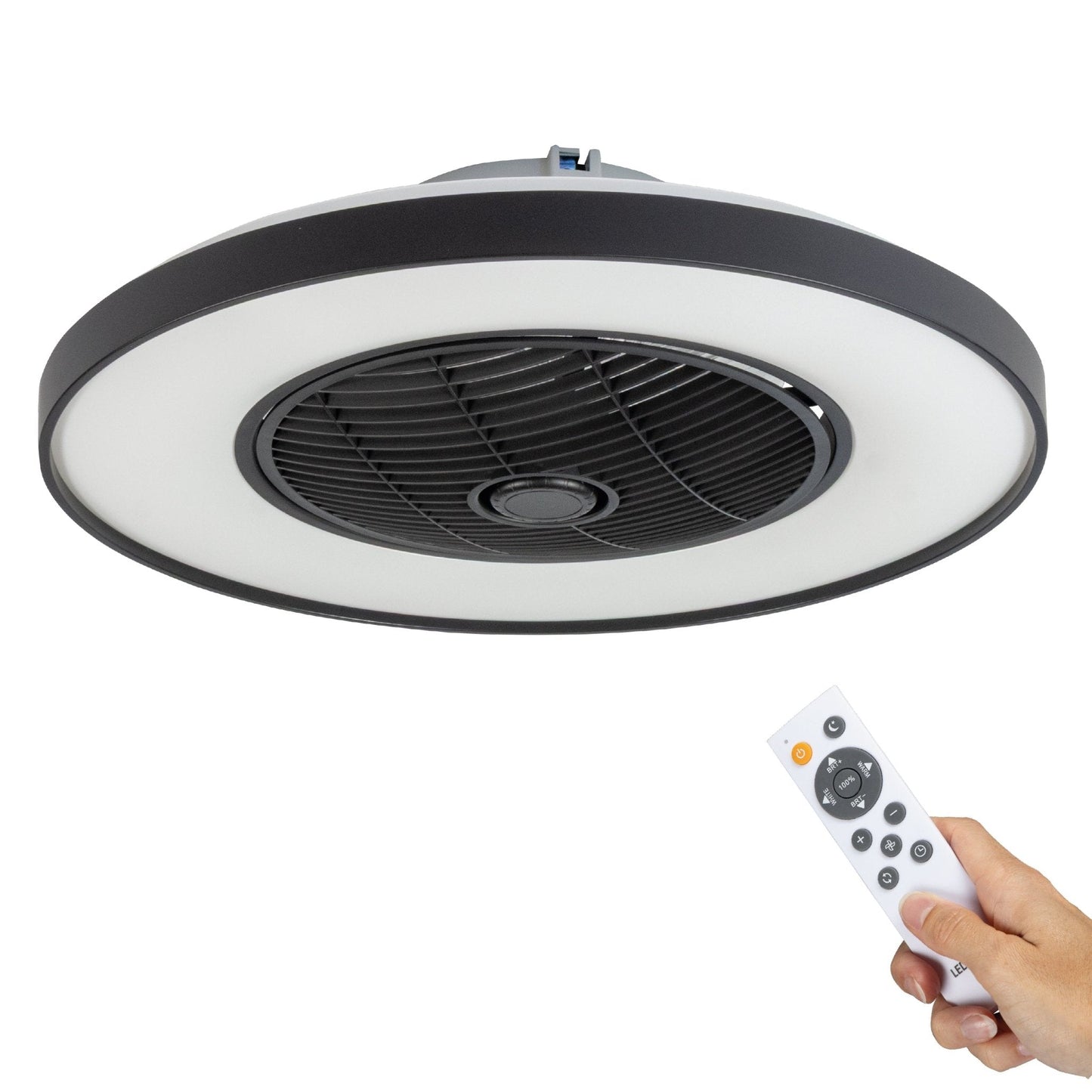 Proventa 3D Air Plafondlamp met Ventilator 60cm - Full room luchtcirculatie - Zomer & Winterstand – Licht en kleurtemperatuur instelbaar