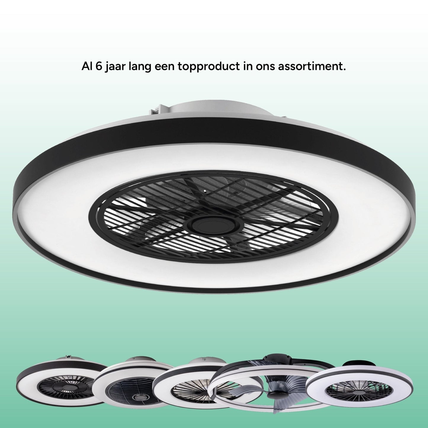 Proventa 3D Air Plafondlamp met Ventilator 60cm - Full room luchtcirculatie - Zomer & Winterstand – Licht en kleurtemperatuur instelbaar