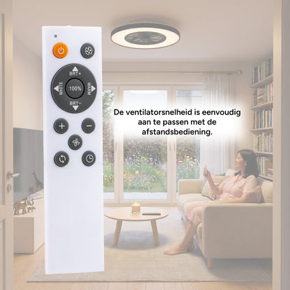 Proventa 3D Air Plafondlamp met Ventilator 60cm - Full room luchtcirculatie - Zomer & Winterstand – Licht en kleurtemperatuur instelbaar