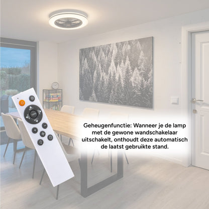 Comnox - Proventa - Plafondventilator met verlichting 50 cm – Comfort & Energiezuinigheid – 2800 lumen – 45 W – Wit