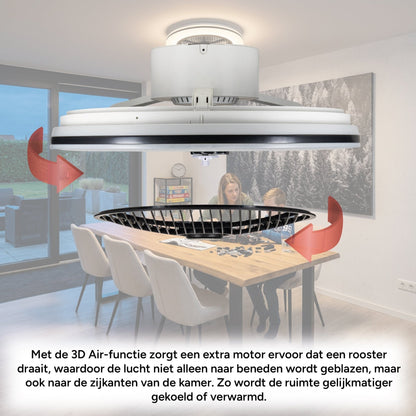 Comnox - Proventa - Plafondventilator met verlichting 50 cm – Comfort & Energiezuinigheid – 2800 lumen – 45 W – Wit