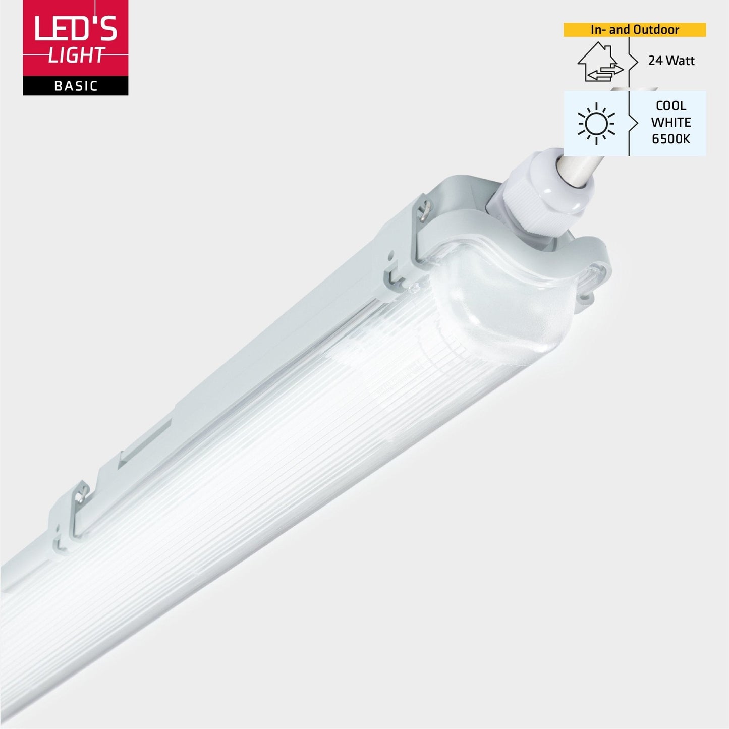 4 PACK - LED's Light LED TL 4  armaturen met lampen 150 cm - Koud wit licht 6500 K - Waterdicht - Complete set - 4 stuks