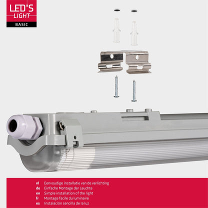 Proventa LED TL Armatuur Set - Waterdicht & Helder Licht - 4 stuks