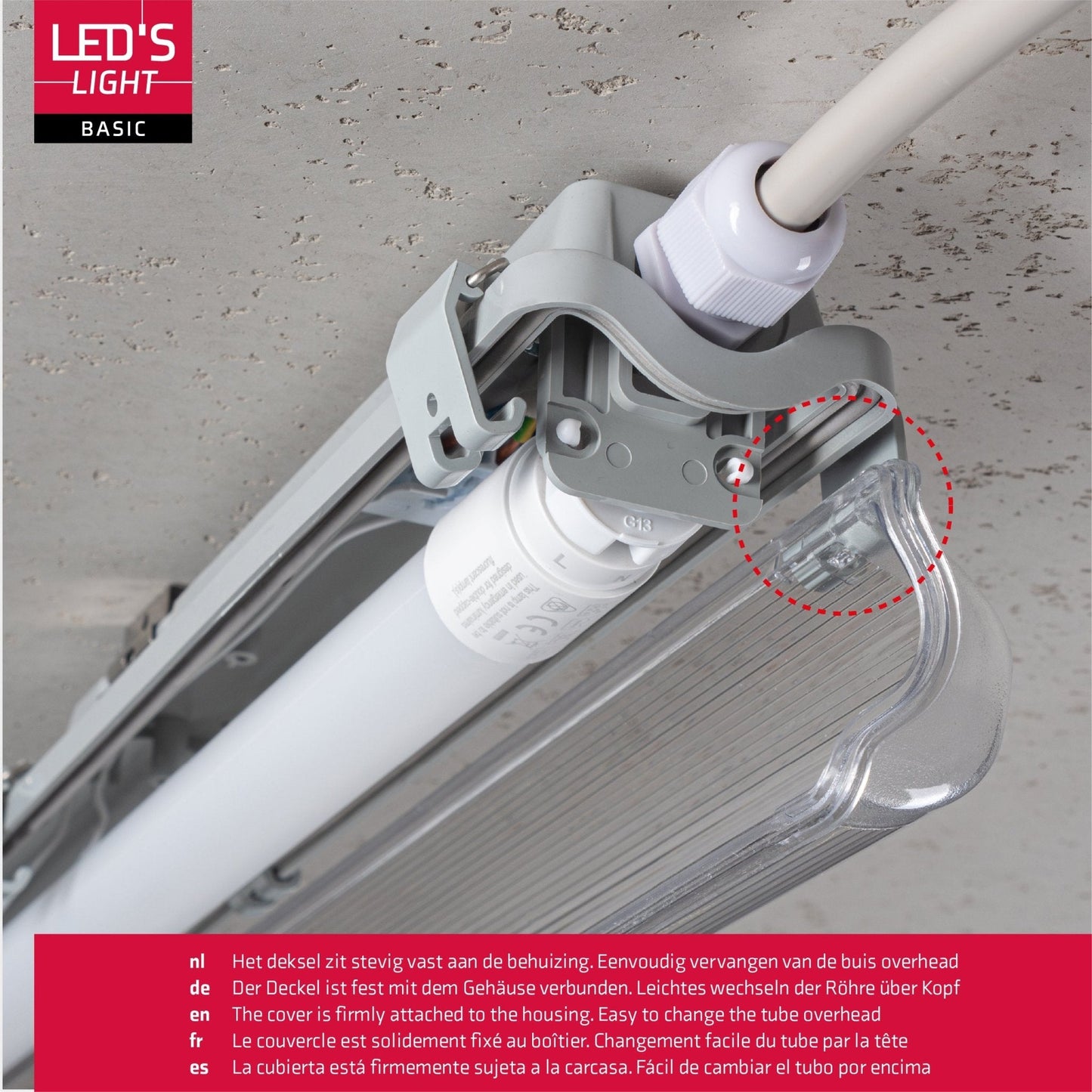 4 PACK - LED's Light LED TL 4  armaturen met lampen 150 cm - Koud wit licht 6500 K - Waterdicht - Complete set - 4 stuks