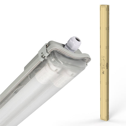 Proventa LED TL 4 dubbel armaturen met 8 buizen 150 cm - Koud wit licht 6500 K - Waterdicht - 4 stuks