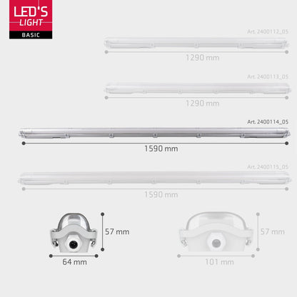 LED's Light LED TL armatuur met lamp 150 cm - Koud wit licht 6500 K - Waterdicht - Complete set