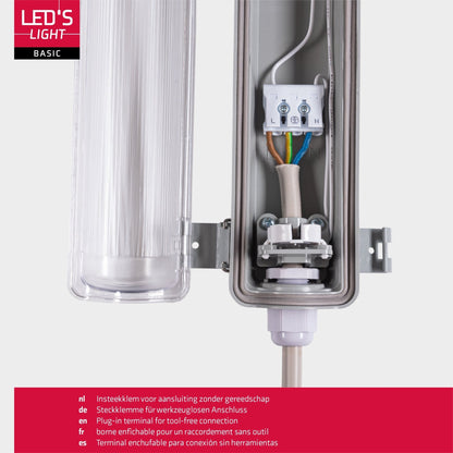 LED's Light LED TL armatuur met lamp 150 cm - Koud wit licht 6500 K - Waterdicht - Complete set