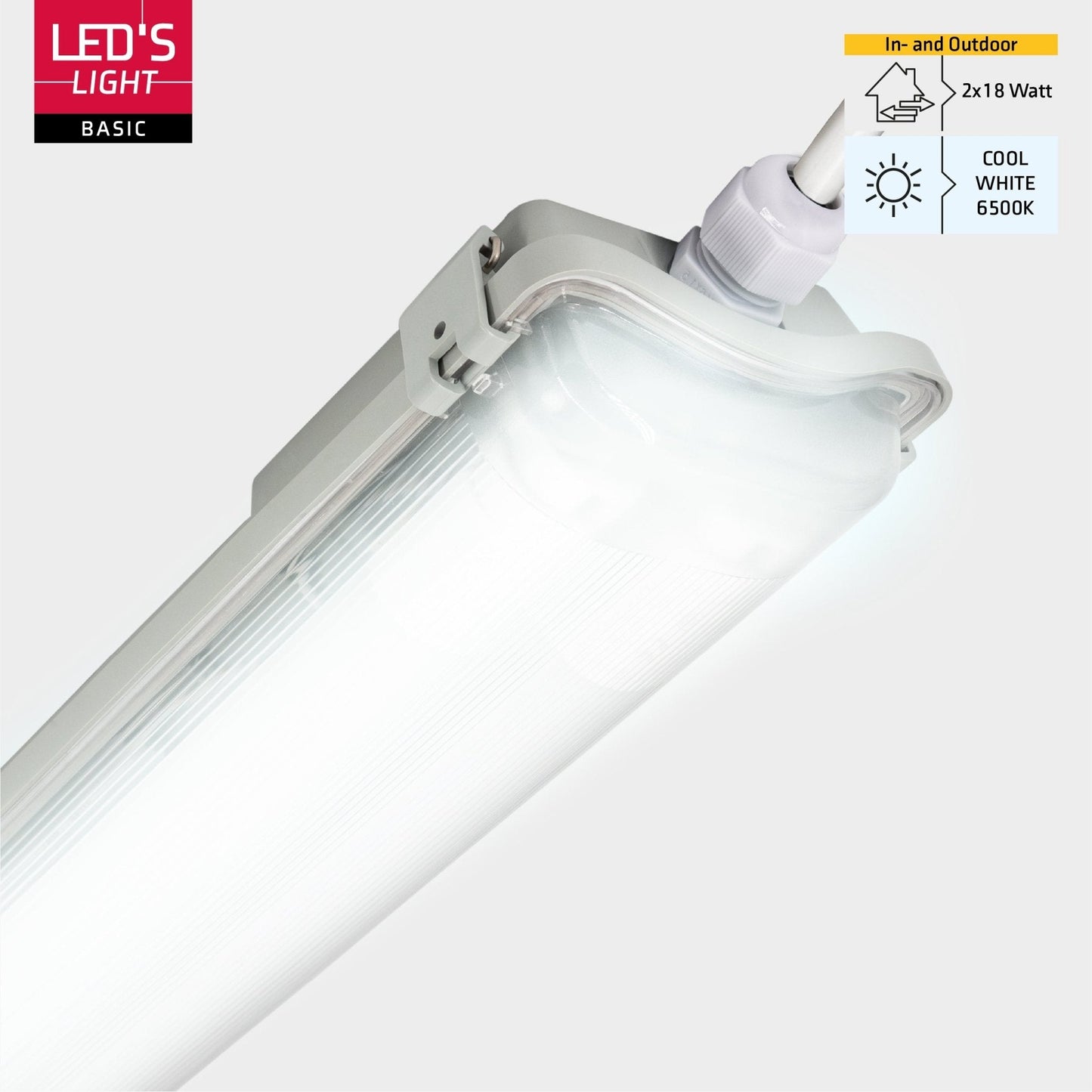 4 PACK - LED TL dubbel armaturen met 8 lampen 120 cm - Koud wit licht 6500 K - Waterdicht