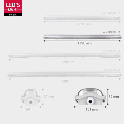 Comnox - Proventa LED TL dubbel armaturen set - Krachtige verlichting voor werkplaats en magazijn - 4 stuks