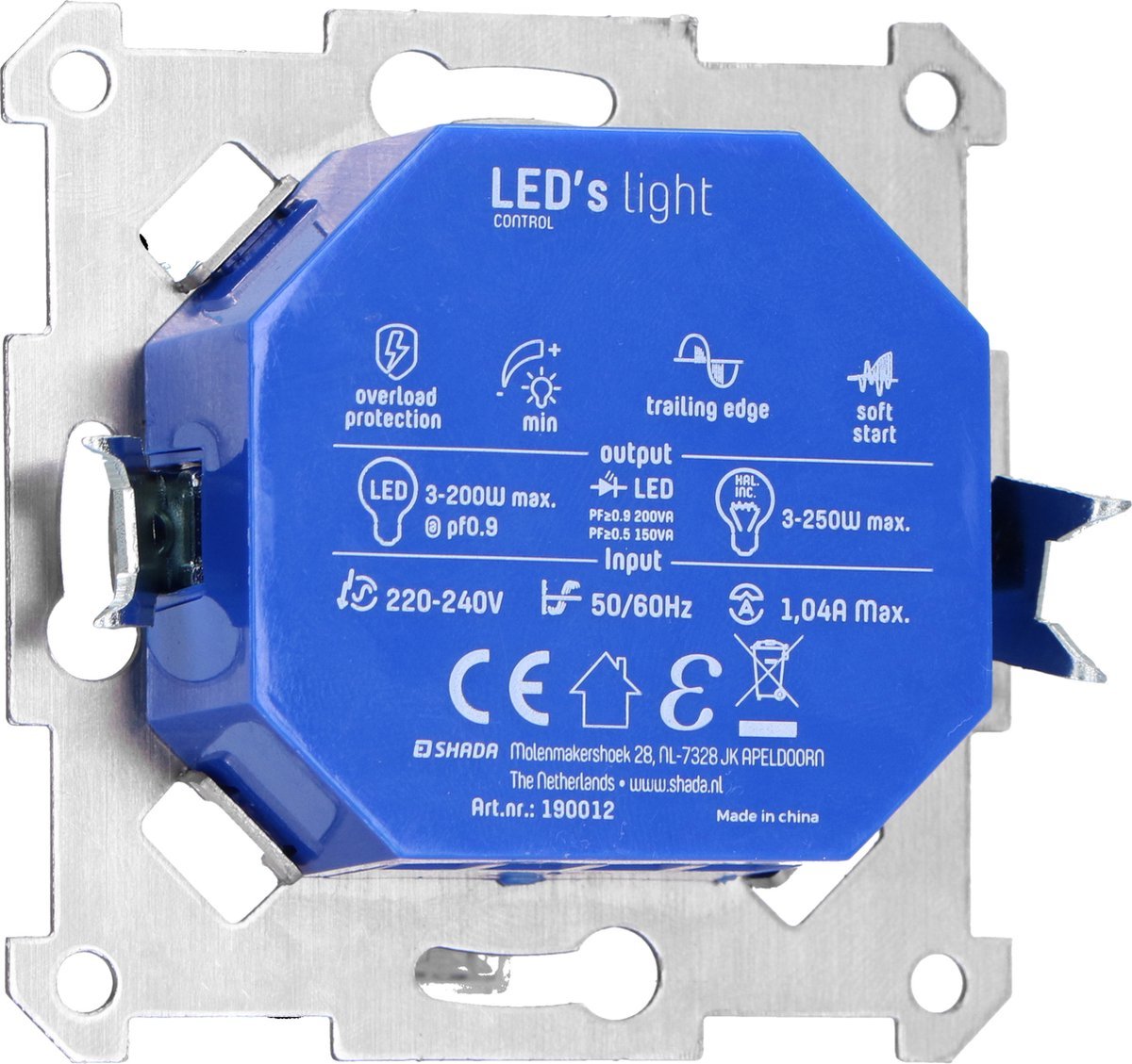 Proventa Premium LED Dimmer compleet met afdekraam - Universeel voor alle dimbare lampen - Zwart