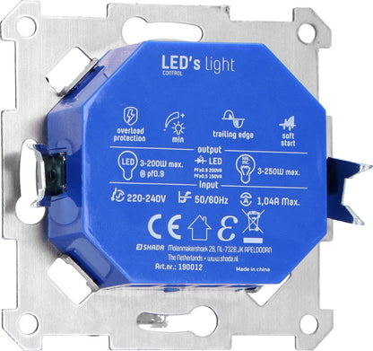 Proventa Premium LED Dimmer compleet met afdekraam - Universeel voor alle dimbare lampen - Zwart