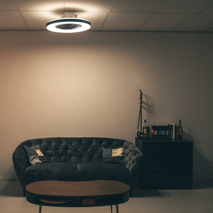 Proventa Premium Plafondventilator met lamp 60 cm - Zomer- en winterstand met afstandsbediening - Zwart