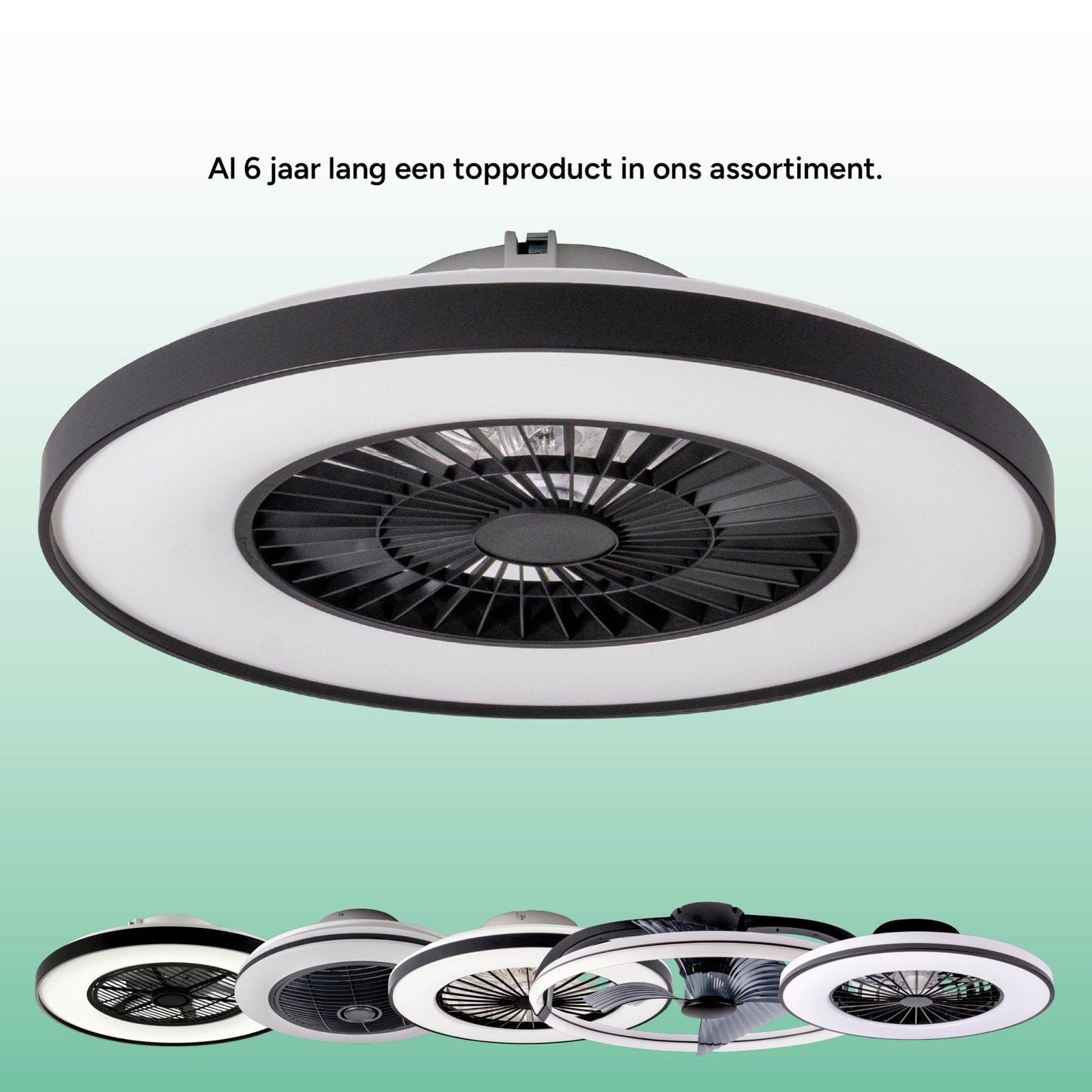 Comnox - Proventa Premium Plafondventilator - Verlichting en Koeling in één - 60 cm Zwart