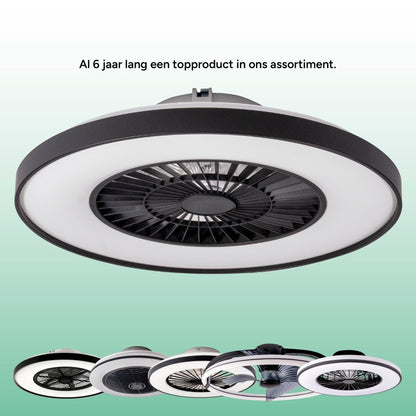 Comnox - Proventa Premium Plafondventilator - Verlichting en Koeling in één - 60 cm Zwart