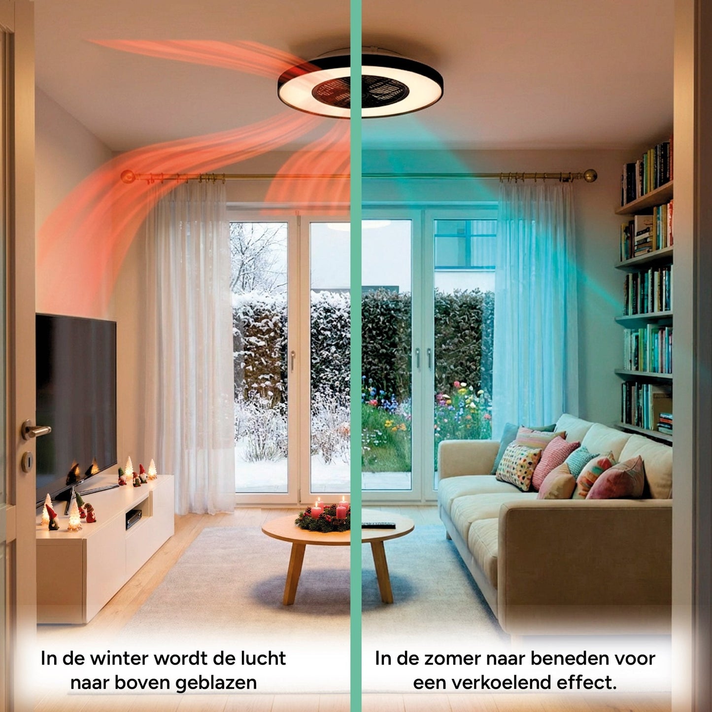 Comnox - Proventa Premium Plafondventilator - Verlichting en Koeling in één - 60 cm Zwart