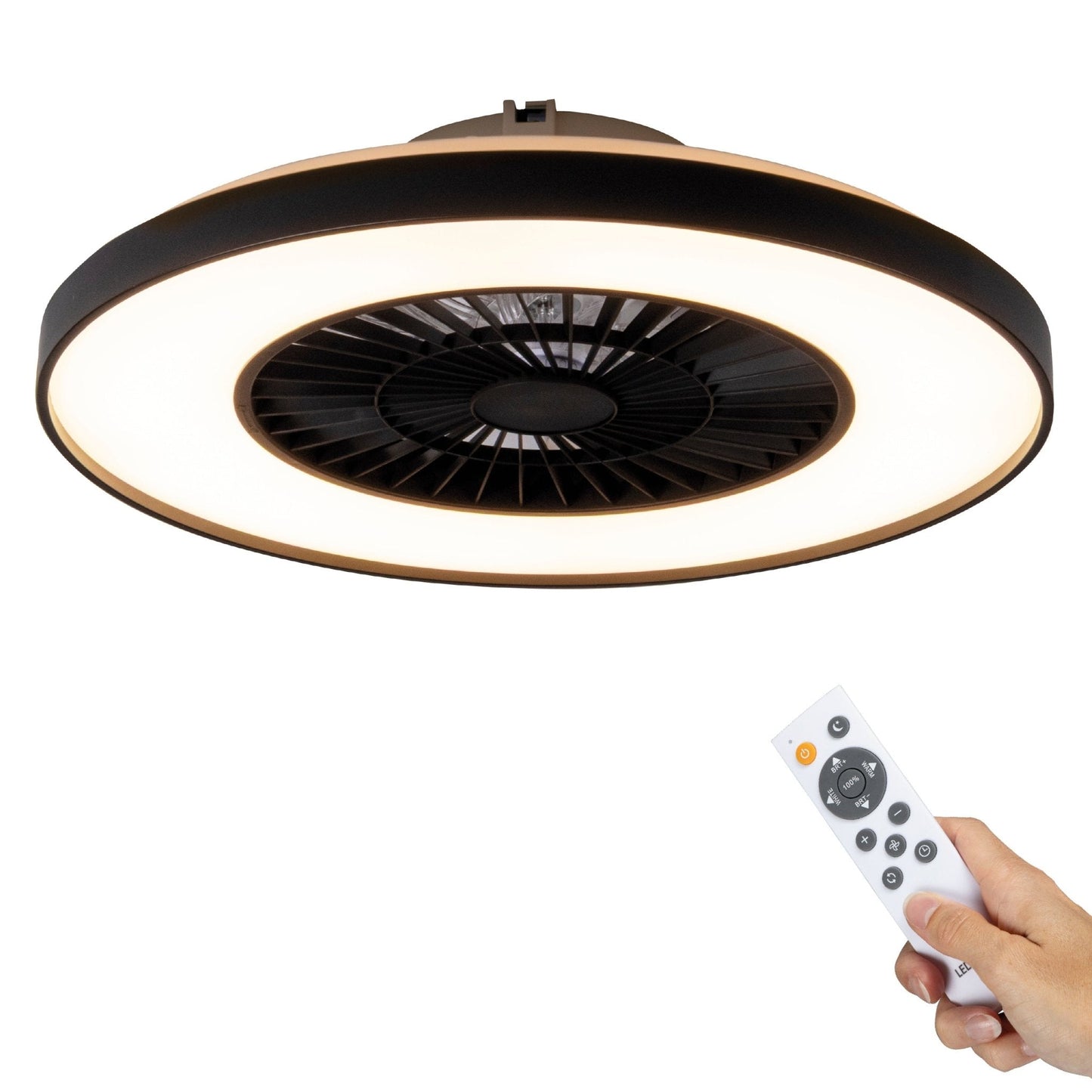 Comnox - Proventa Premium Plafondventilator - Verlichting en Koeling in één - 60 cm Zwart