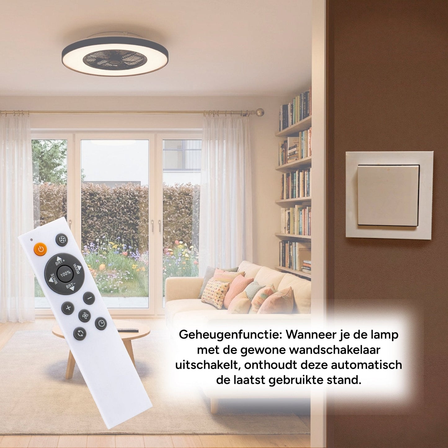 Comnox - Proventa Premium Plafondventilator - Verlichting en Koeling in één - 60 cm Zwart