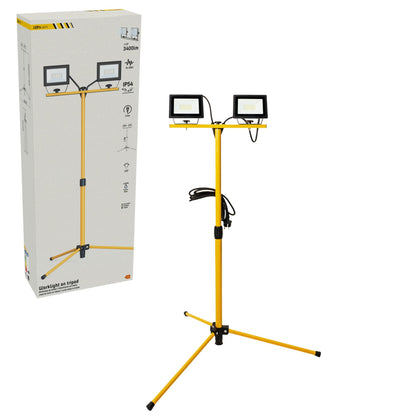 LED's Work 2 x 20W Bouwlamp met DUO Statief 4250 - IP54 waterdicht - In hoogte verstelbaar tot 1,20 meter