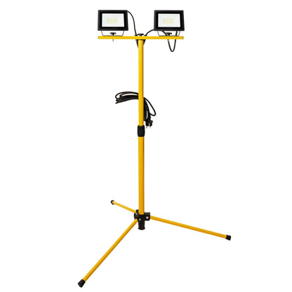 Comnox - LED's Work 2 x 20W Bouwlamp met DUO Statief 4250 - Krachtig, Flexibel en Waterdicht - 4250 Lumen - IP54 - In hoogte verstelbaar tot 1,20 meter