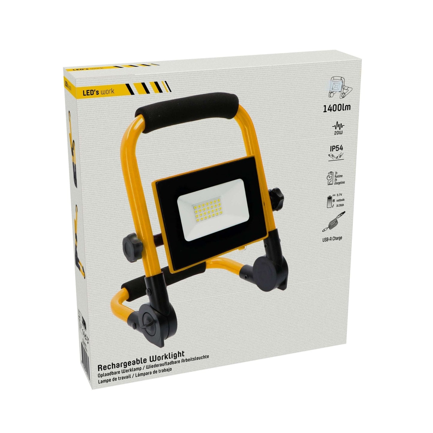 LED's Work Bouwlamp 1400 - Inklapbaar & Draaibaar - Stof- en waterbestendig - 20W