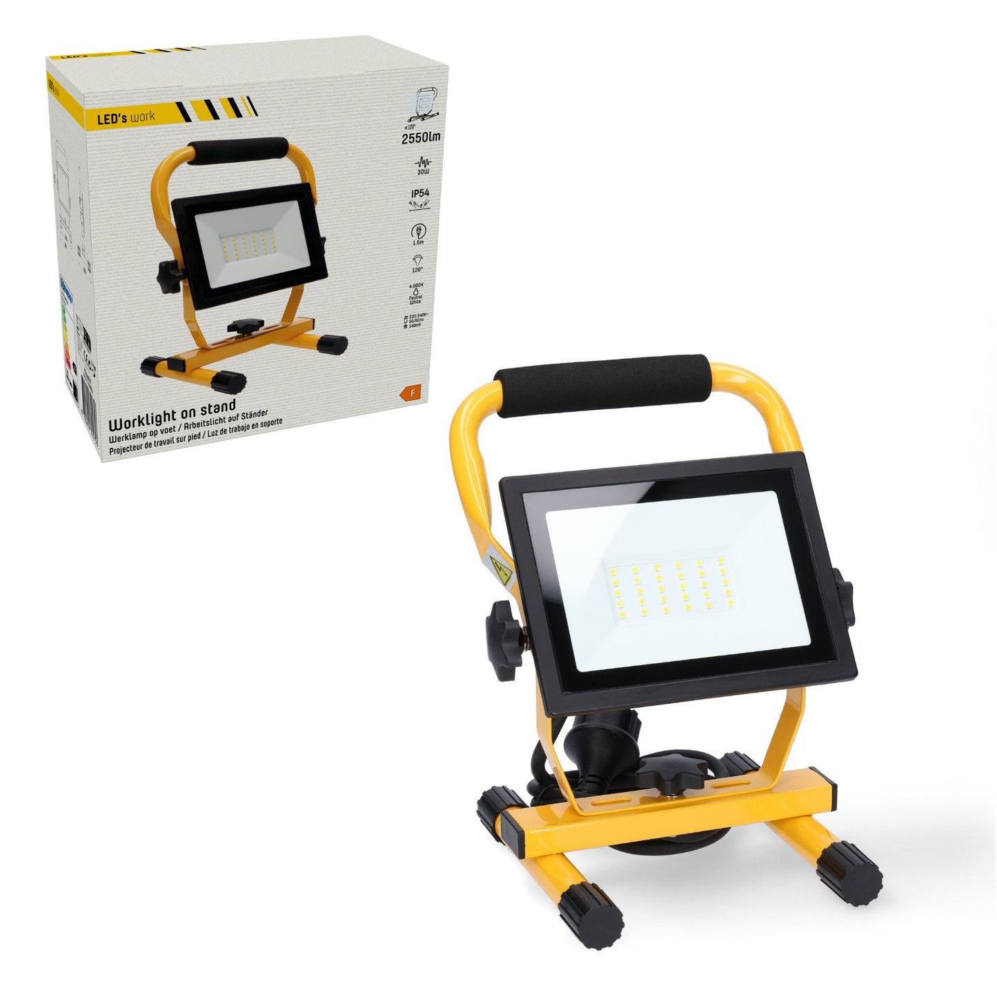 Comnox - LED Werklamp 30W - Inklapbaar en Waterbestendig - 2550 lm