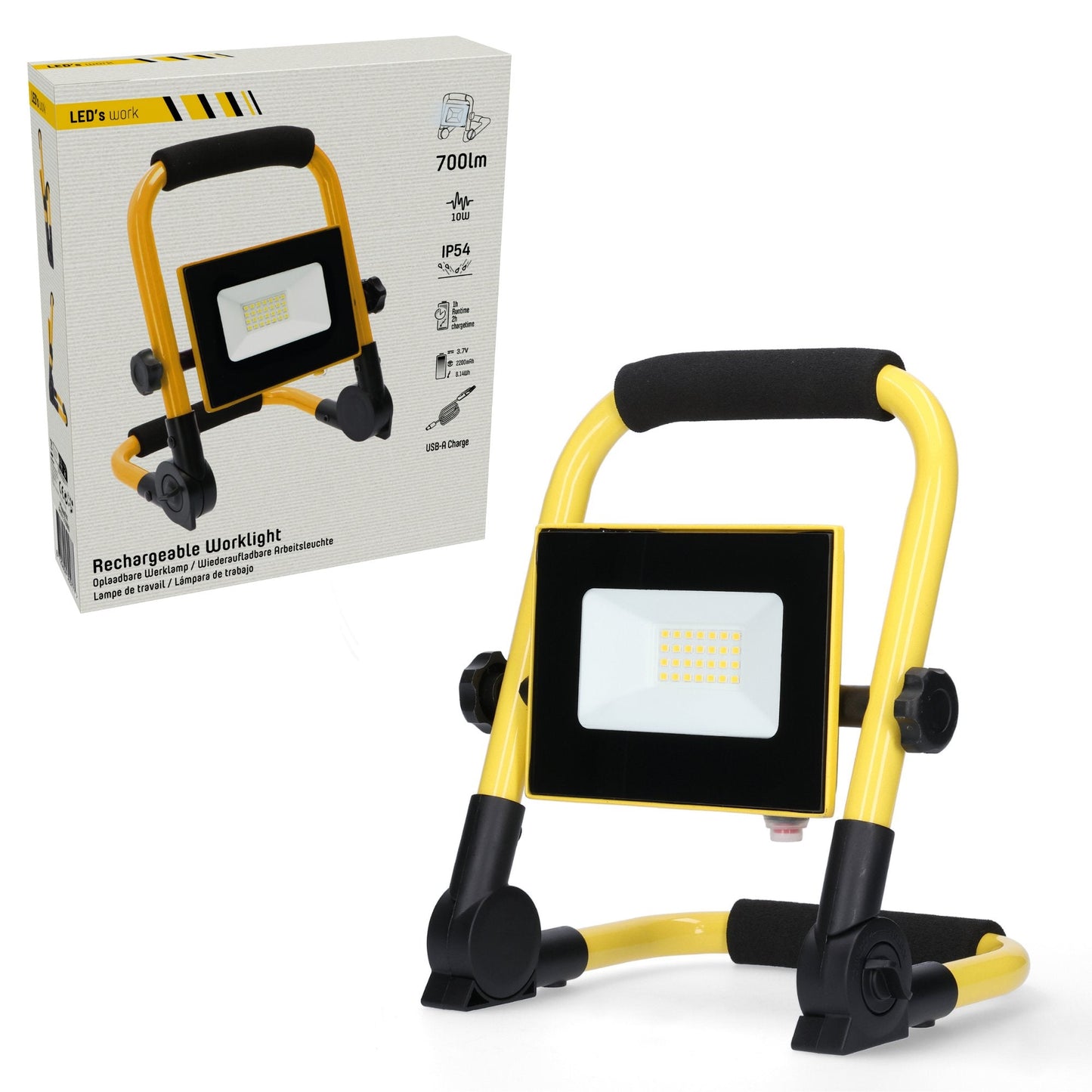 LED's Work Bouwlamp 700 - Inklapbaar & Draaibaar - Stof- en waterbestendig - 10W