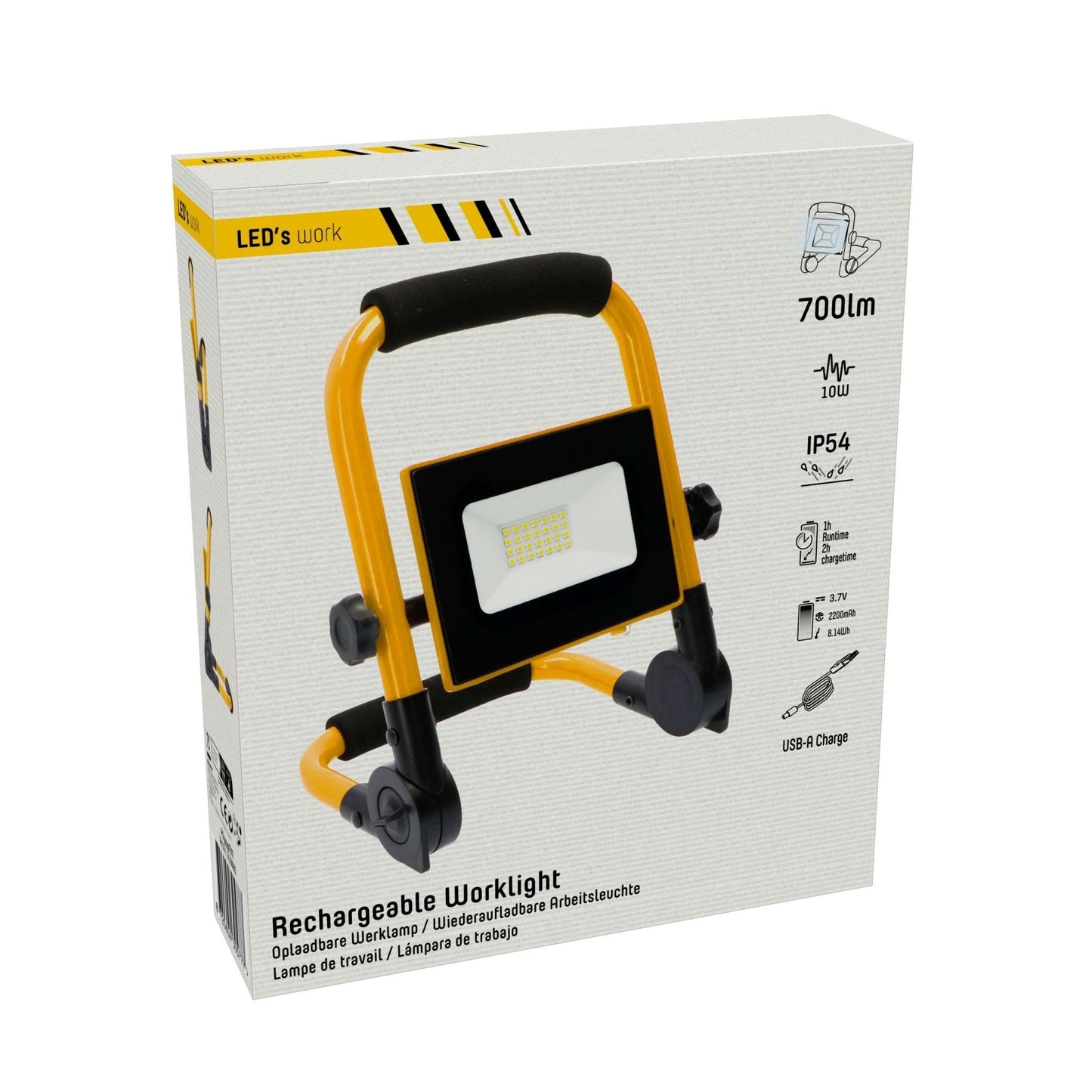 LED's Work Bouwlamp 700 - Inklapbaar & Draaibaar - Stof- en waterbestendig - 10W