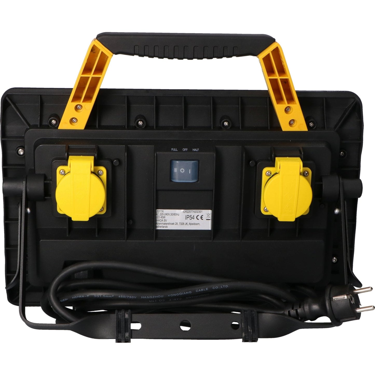 LED's Work Bouwlamp 5000 - 2 extra stopcontacten - 3 meter snoer - IP54 water- en stofbestendig