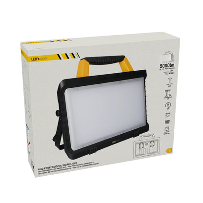 Comnox - LED's Work Bouwlamp 5000 - Robuuste werkverlichting met extra stopcontacten