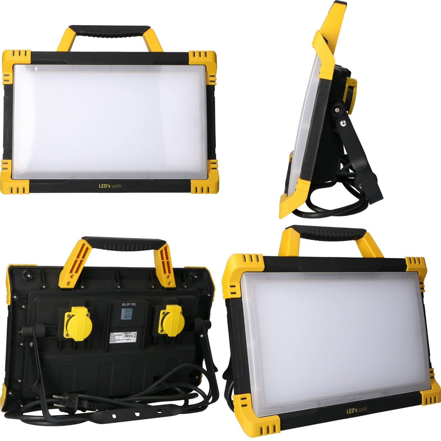 LED's Work Bouwlamp 9200 - 2 extra stopcontacten - 5 meter snoer - IP54 water- en stofbestendig