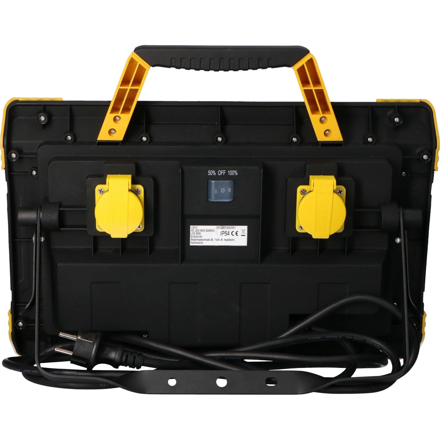 LED's Work Bouwlamp 9200 - 2 extra stopcontacten - 5 meter snoer - IP54 water- en stofbestendig