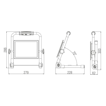 LED's Work Werklamp 4250 - 3 meter snoer - Olie- en zuurbestendige kabel - IP65 waterdicht - 50W
