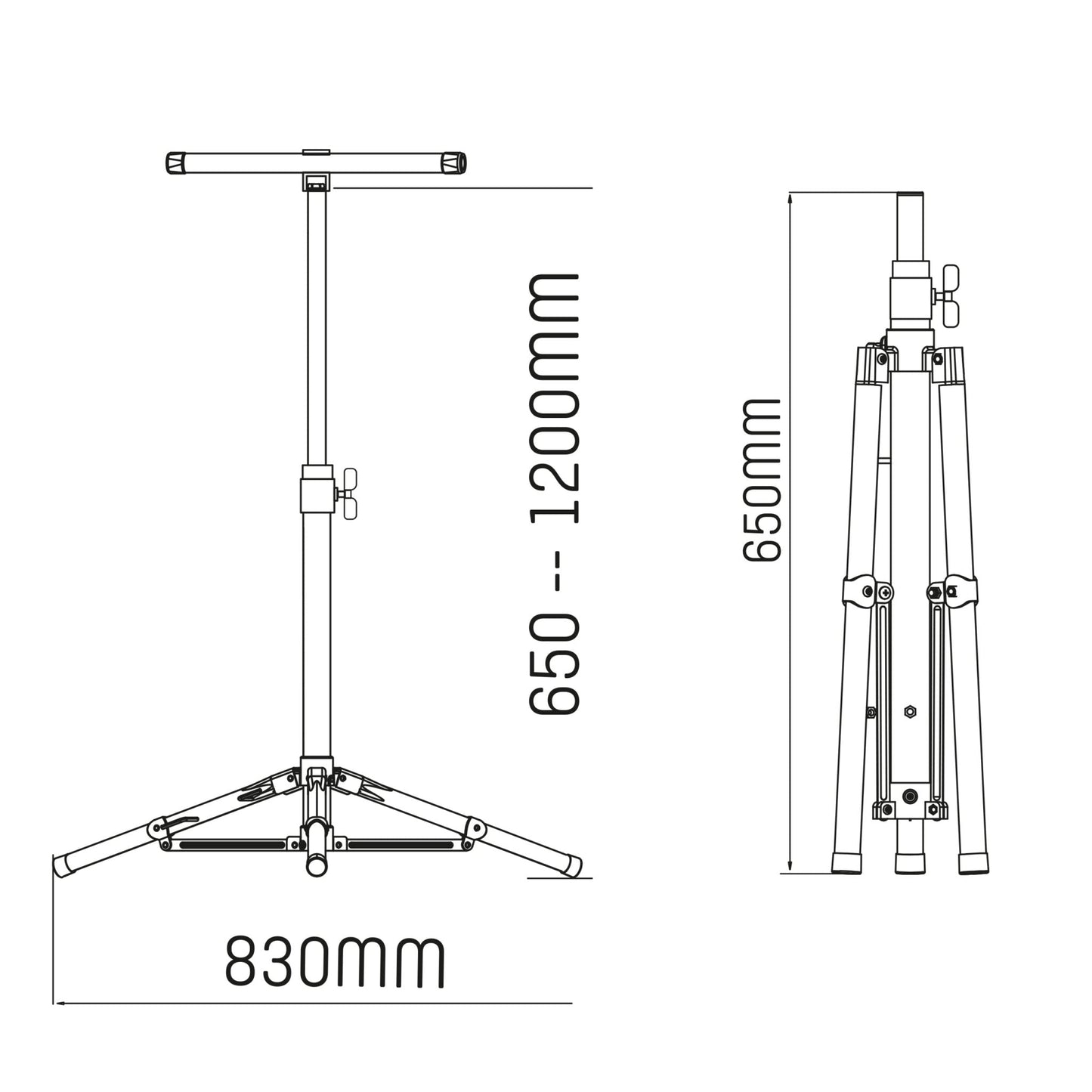 Comnox - LED's Work Bouwlamp op Statief 1500 - Verstelbaar en Lichtgewicht - 20W