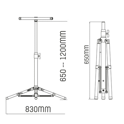 Comnox - LED's Work Bouwlamp op Statief 1500 - Verstelbaar en Lichtgewicht - 20W