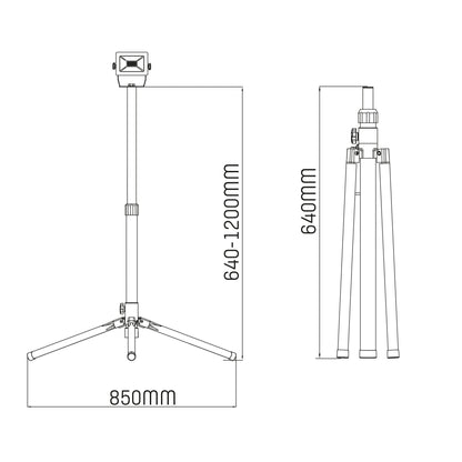 LED's Work 1 x 20W ProWork Tripod LED Bouwlamp op statief - In hoogte verstelbaar - 2125 lm