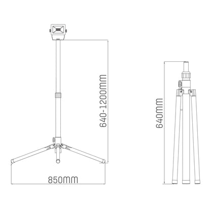 LED's Work 1 x 30W ProWork Tripod LED Bouwlamp op statief - In hoogte verstelbaar - 3180 lm