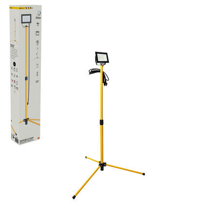 Comnox - LED's Work - Professionele bouwlamp op statief - Krachtig licht - Energiezuinig - 30W - 3180lm - LED bouwlamp - zwart