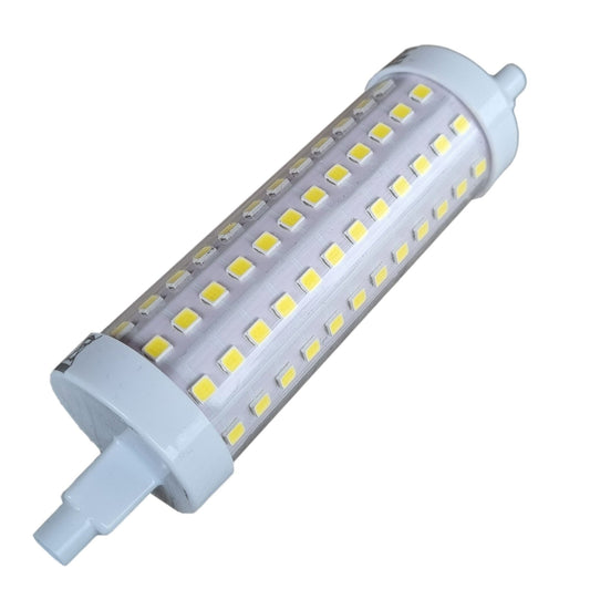 Een witte LED R7s-lamp met gele chips, geschikt voor verlichting in kantoren en huishoudens. Deze energiezuinige lamp biedt helder, warm licht voor professionele en woonruimte toepassingen.