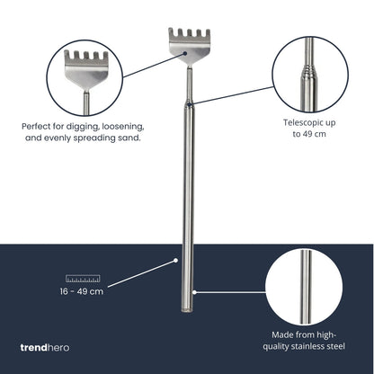 Terrarium Tool - Rake - 16-49 cm - Telescopic - Stainless Steel