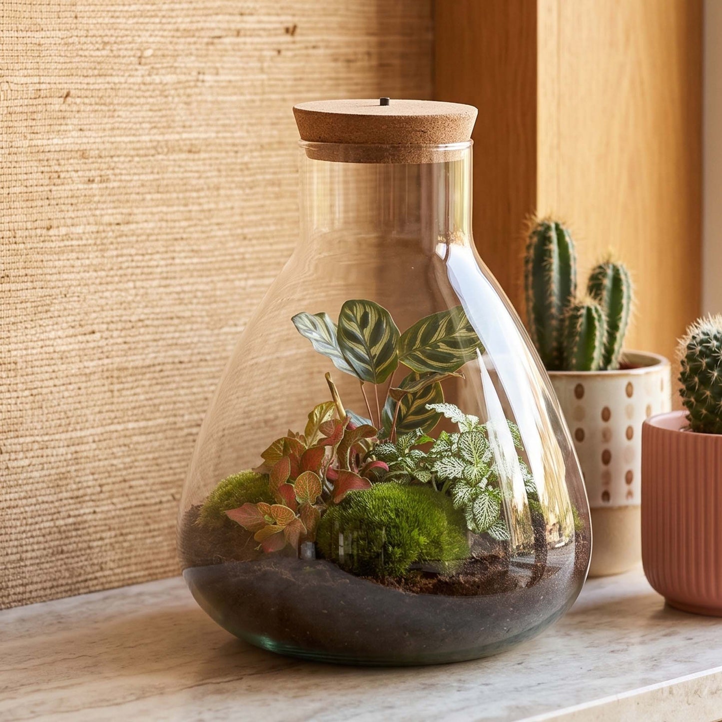 Comnox - Sam Calathea - DIY Terrarium Kit met LED - 30 cm