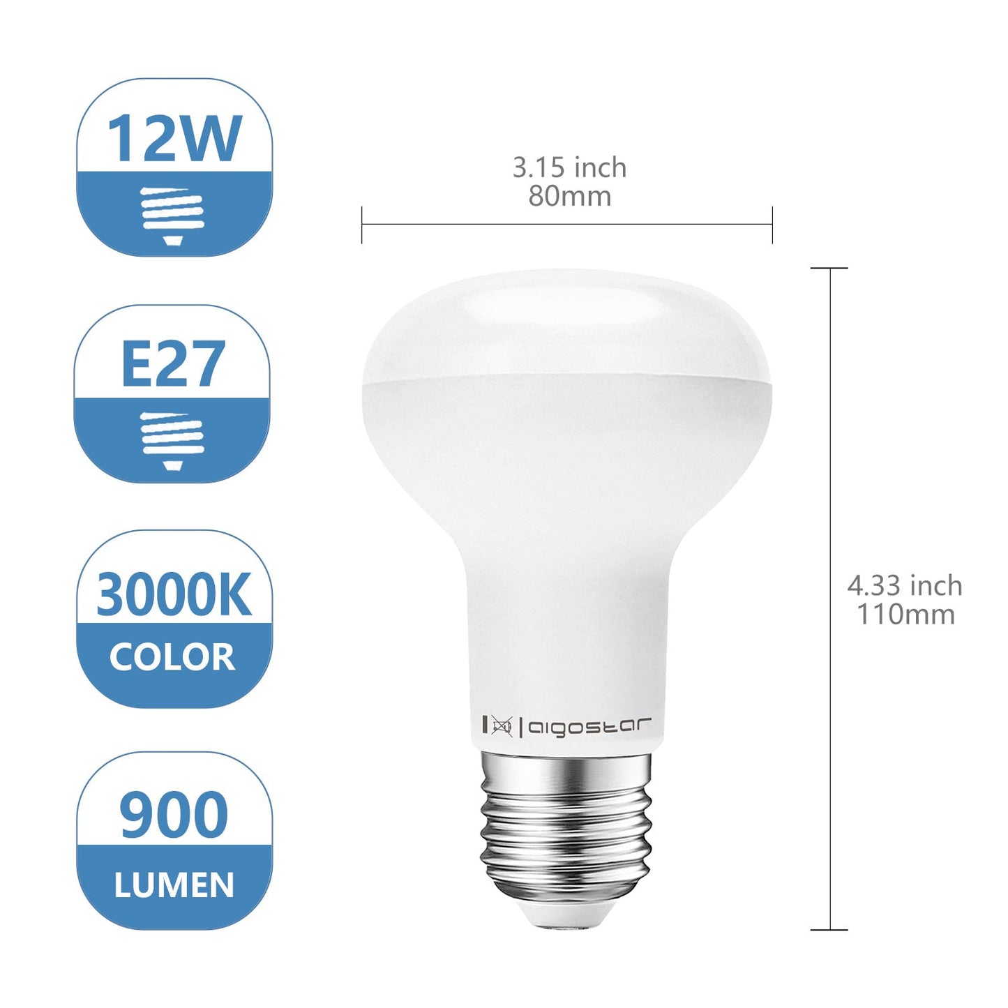 Een witte, ronde LED-lamp met E27-schroefdraad, geschikt voor moderne verlichting. Fijne glasafwerking en zichtbare metalen contacten voor efficiënte energiebesparing in woon- en werkomgevingen.