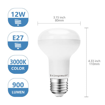 Een witte, ronde LED-lamp met E27-schroefdraad, geschikt voor moderne verlichting. Fijne glasafwerking en zichtbare metalen contacten voor efficiënte energiebesparing in woon- en werkomgevingen.