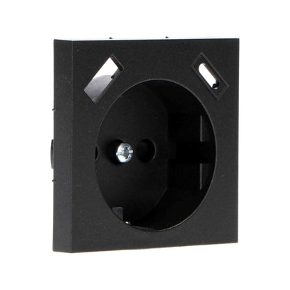 Reflex Inlegplaat voor wandcontactdoos met USB-C & USB - Zwart