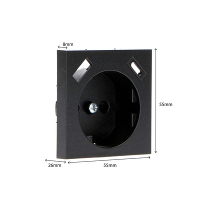 Reflex Inlegplaat voor wandcontactdoos met USB-C & USB - Zwart