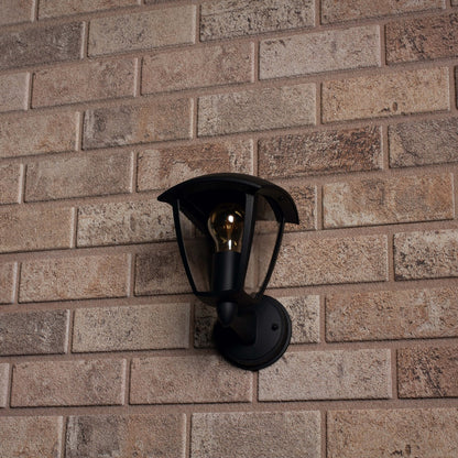 Retro LED Wandlamp met E27 fitting - Jesi - IP44 - Zwart