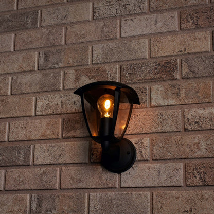 Retro LED Wandlamp met E27 fitting - Jesi - IP44 - Zwart