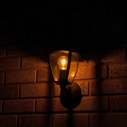 Retro LED Wandlamp met E27 fitting - Jesi - IP44 - Zwart