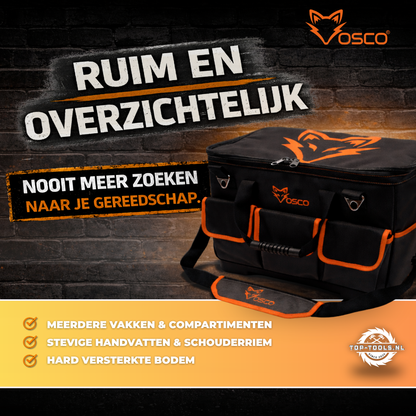 Comnox - Vosco® Gereedschapstas XL - Ruim & Stevig - Veel vakken - 50x28x36 cm - duurzame tas
